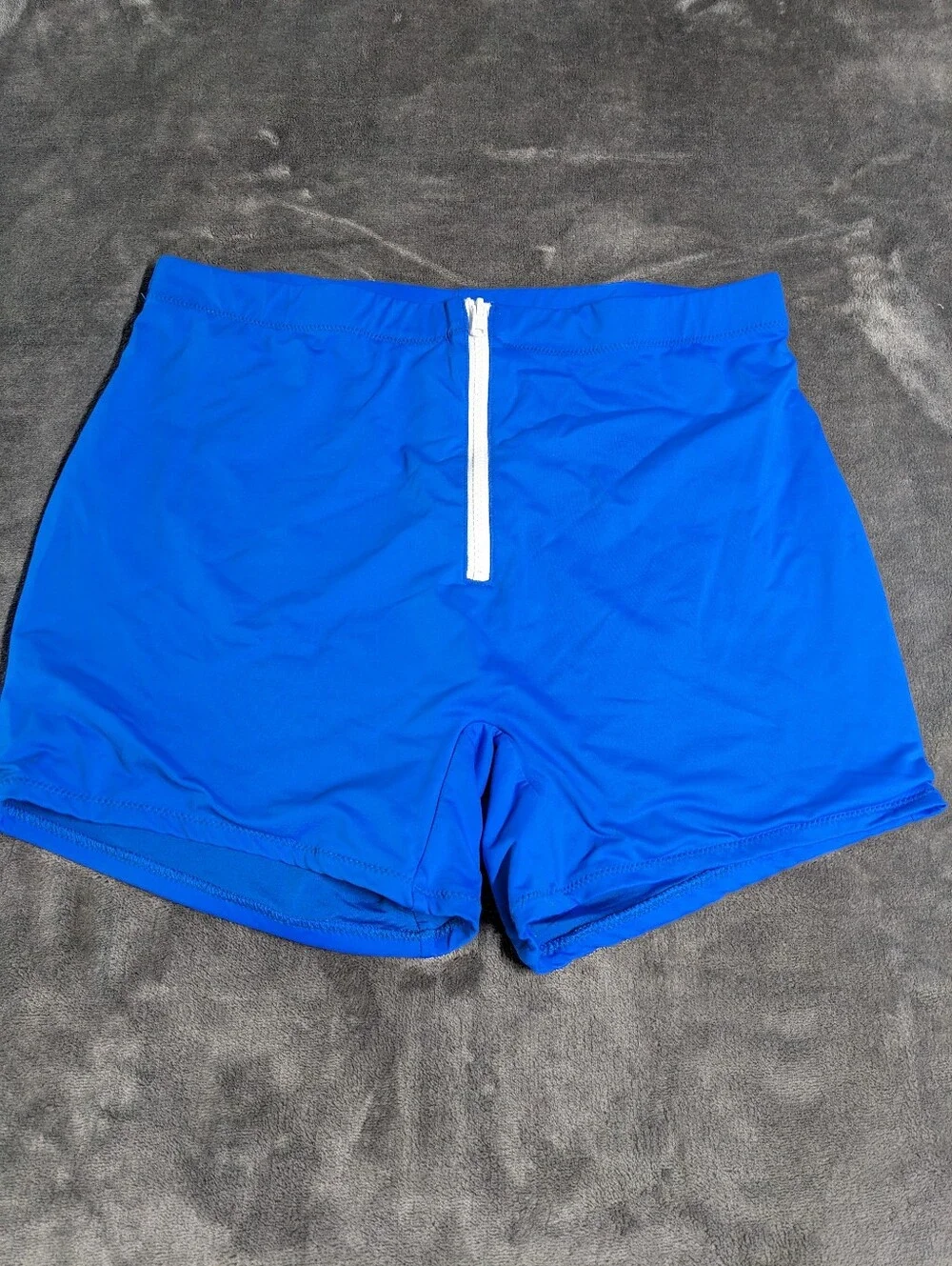 Skims Sporty Zipper Swim Shorts In Cobalt Blue - Size XL